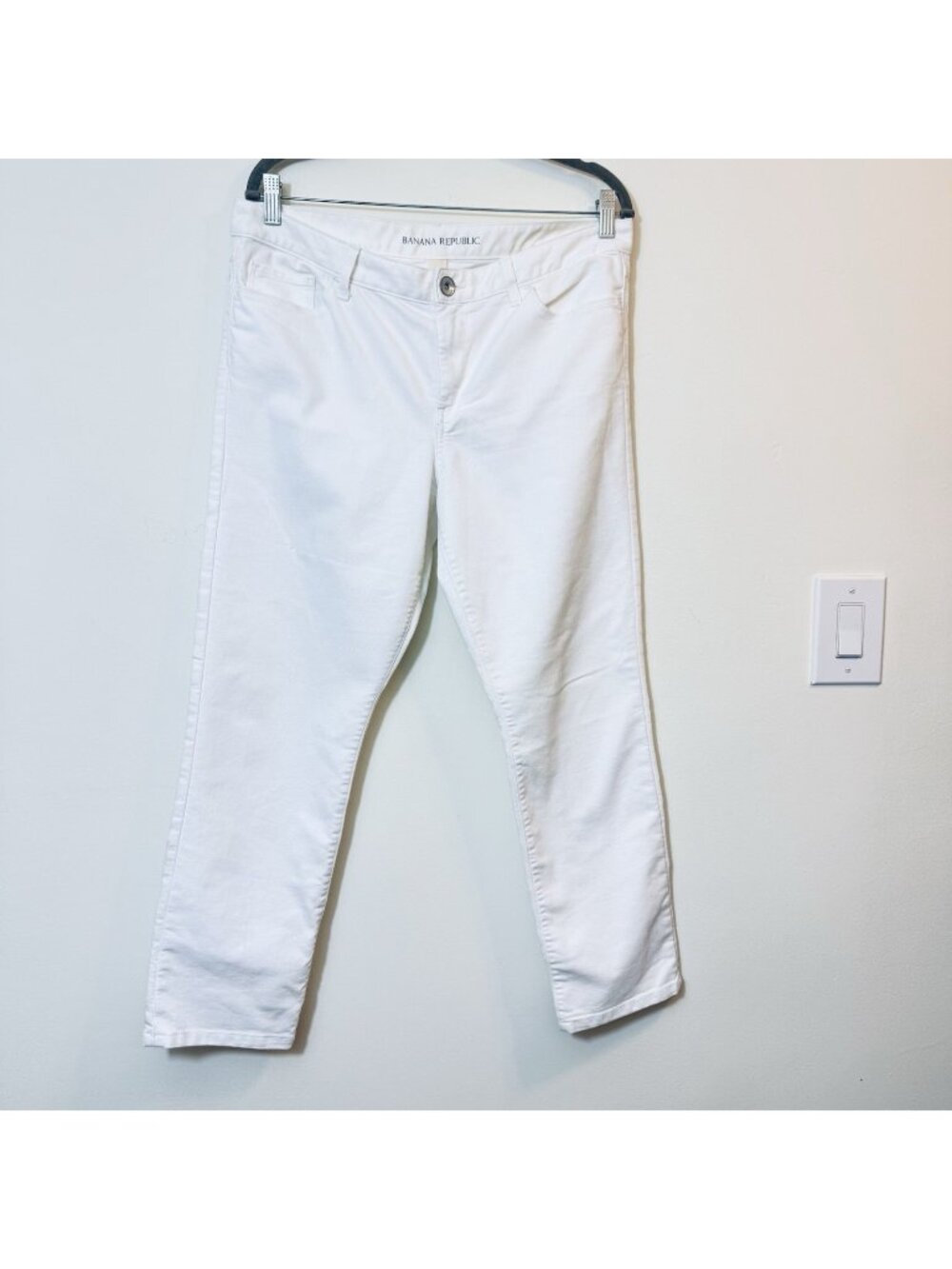 Banana Republic Women’s Skinny Jeans Size 31 Crop White Stretch